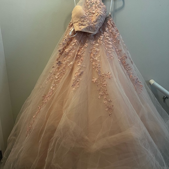 Sherri Hill Pink Strapless Sleeveless Gown